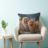 チャウチャウスノースイスレイクリスマスデコール クッション (椅子)