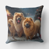 チャウチャウスノースイスレイクリスマスデコール クッション (裏面)