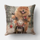 チャウチャウドッグオートバイクリスマスに乗る クッション (裏面)