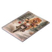 チャウチャウドッグオートバイクリスマスに乗る ノートブック (左側)