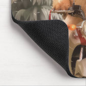 チャウチャウドッグオートバイクリスマスに乗る マウスパッド (コーナー)