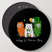 チャウチャウドッグセントパトリックスデイキュートシャムロック226 缶バッジ (正面&裏面)