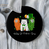 チャウチャウドッグセントパトリックスデイキュートシャムロック226 缶バッジ (インサイチュ)