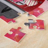 チャウチャウドッグドライビングカーとハートバレンタイン ジグソーパズル (側面)