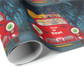 チャウチャウドッグドライビングカーホラーハロウィーン ラッピングペーパー (ロールコーナー)