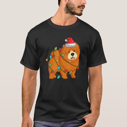 チャウチャウドッグ醜いクリスマスセータークリスマスツリーリグ Tシャツ (正面)
