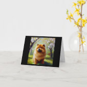 チャウチャウドッグ カード (黄色い花)