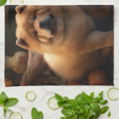 チャウチャウパピーオータムデライトカボチャ キッチンタオル (折り畳み)