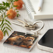 チャウチャウパピーオータムデライトカボチャ キーホルダー (正面右)