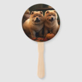 チャウチャウパピーオータムデライトカボチャ ハンドファン (正面)