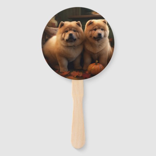 チャウチャウパピーオータムデライトカボチャ ハンドファン (正面)