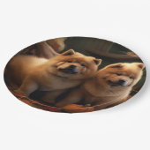 チャウチャウパピーオータムデライトカボチャ ペーパープレート (アングル)