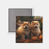 チャウチャウパピーオータムデライトカボチャ マグネット (正面/裏面)