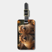 チャウチャウパピーオータムデライトカボチャ ラゲッジタグ (正面縦)