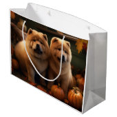 チャウチャウパピーオータムデライトカボチャ ラージペーパーバッグ (裏面アングル)