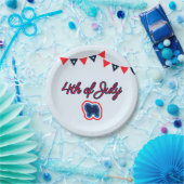 チャウチャウレッドホワイトとブルー7月4日紙 ペーパープレート (パーティー)