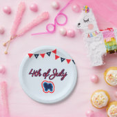 チャウチャウレッドホワイトとブルー7月4日紙 ペーパープレート (パーティー)