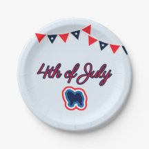 チャウチャウレッドホワイトとブルー7月4日紙