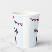 チャウチャウレッドホワイトとブルー7月4日 紙コップ (右)