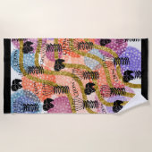 チャウチャウレトロ ビーチタオル (正面)