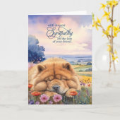 チャウチャウ犬のペット喪失の思い出の野の花 カード (黄色い花)