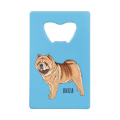 チャウチャウ犬の漫画イラストレーション クレジットカード栓抜き (裏面)