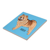 チャウチャウ犬の漫画イラストレーション タイル (側面)