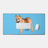 チャウチャウ犬の漫画イラストレーション デスクマット (キーボード&マウス)