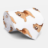 チャウチャウ犬の漫画イラストレーション ネクタイ (ロール)