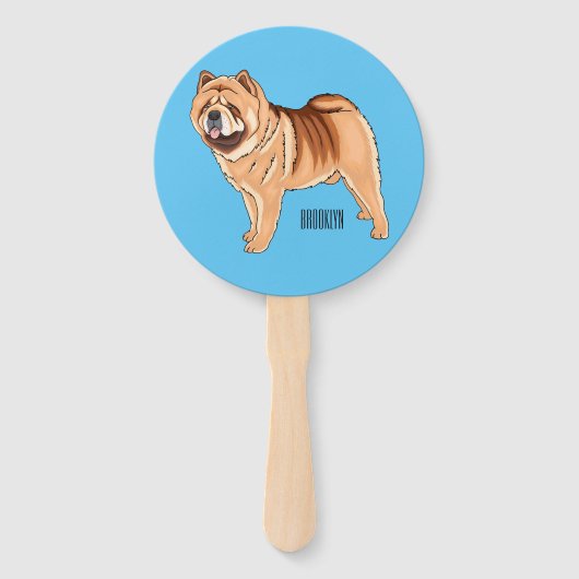 チャウチャウ犬の漫画イラストレーション ハンドファン (正面)