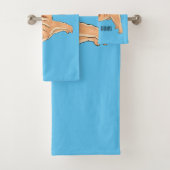 チャウチャウ犬の漫画イラストレーション バスタオルセット (インサイチュ)