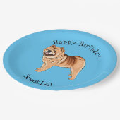 チャウチャウ犬の漫画イラストレーション ペーパープレート (アングル)