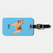 チャウチャウ犬の漫画イラストレーション ラゲッジタグ (正面横)