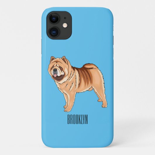 チャウチャウ犬の漫画イラストレーション Case-Mate iPhoneケース (裏面)