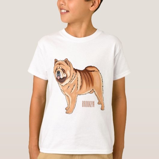 チャウチャウ犬の漫画イラストレーション Tシャツ (正面)
