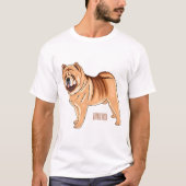 チャウチャウ犬の漫画イラストレーション Tシャツ (正面)