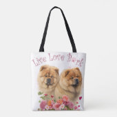 チャウチャウ犬ママ フラワー トートバッグ (裏面)