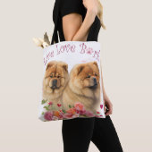 チャウチャウ犬ママ フラワー トートバッグ (クローズアップ)
