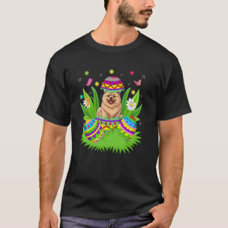 チャウチャウ犬 ハッピーイースター うさぎ たまご探し チャウチョウ Tシャツ