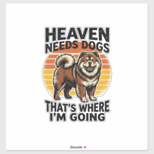 チャウチャウ犬Tシャツ 天国へのオマージュ ヴィンテージ風 シール