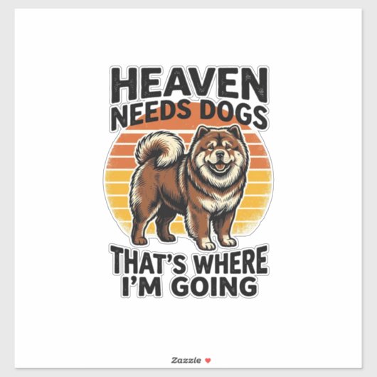 チャウチャウ犬Tシャツ 天国へのオマージュ ヴィンテージ風 シール (シート)