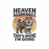 チャウチャウ犬Tシャツ 天国へのオマージュ ヴィンテージ風 シール (正面)