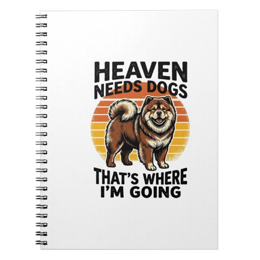 チャウチャウ犬Tシャツ 天国へのオマージュ ヴィンテージ風 ノートブック (正面)