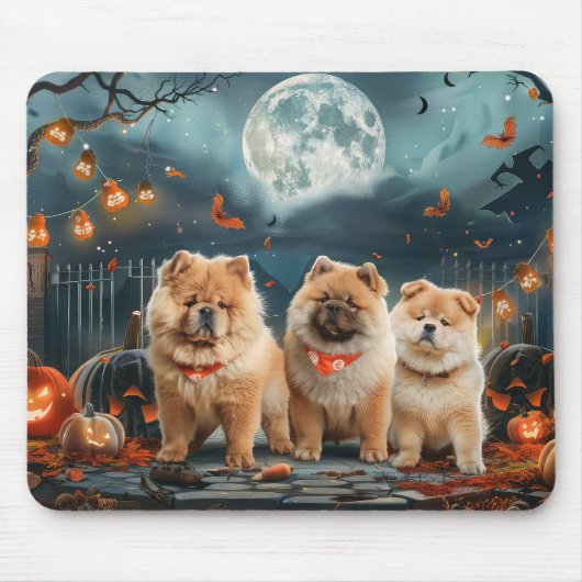 チャウチャウ ハロウィン スプーキー マウスパッド (正面)