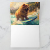 チャウチャウ ビーチ サーフィン 絵画 カード (内部)