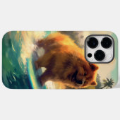 チャウチャウ ビーチ サーフィン 絵画 Case-Mate iPhoneケース (裏面 (横))