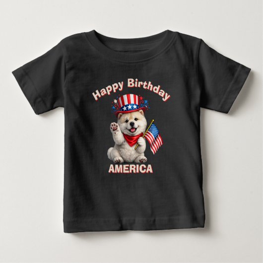 チャウチャウ (2ah) 愛国少年Tシャツ ベビーTシャツ (正面)
