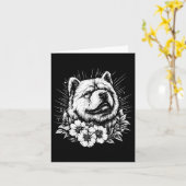 チャウチュドッグラバーレトロスタイルタトゥー カード (黄色い花)