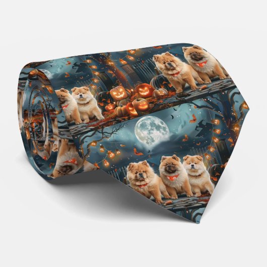 チャウチュハロウィン不気味 ネクタイ (ロール)