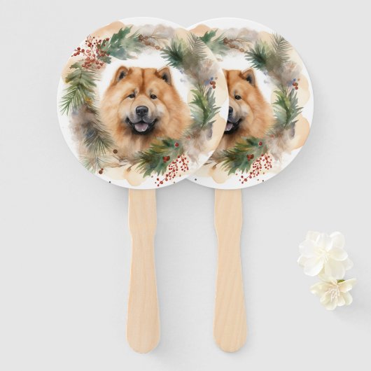 チャウチョークリスマスリースフェスティバルPup ハンドファン (正面&裏面)